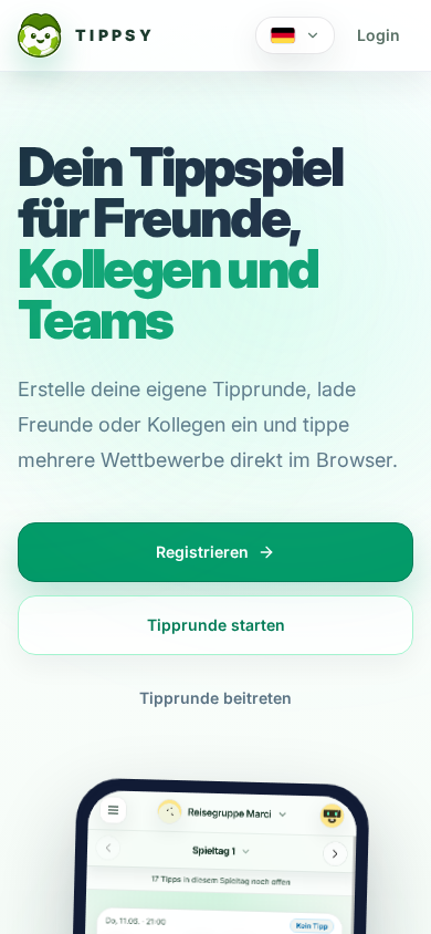 Mobile Screenshot von tippsy.io